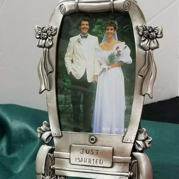 WAS $25! Pewter Picture Frame Just Married - Picture 5 of 8